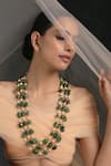 Buy_Paisley Pop_Green Stone Pearl Embellished Necklace _at_Aza_Fashions