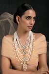 Buy_Paisley Pop_Gold Plated Pearl And Kundan Embellished Layered Necklace _at_Aza_Fashions