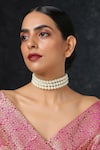 Buy_Paisley Pop_White Pearl Embellished Layered Choker _at_Aza_Fashions