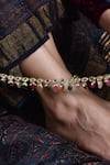 Paisley Pop_Multi Color Stone Kundan Embellished Anklet - Set Of 2 _Online_at_Aza_Fashions