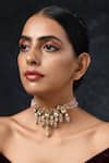 Buy_Paisley Pop_Pink Kundan Quartz Stone Embellished Choker _at_Aza_Fashions