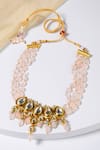 Shop_Paisley Pop_Pink Kundan Quartz Stone Embellished Choker _at_Aza_Fashions