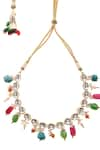 Shop_Paisley Pop_Multi Color Kundan Contrast Stone Dangler Necklace _Online_at_Aza_Fashions