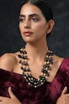 Buy_Paisley Pop_Black Pearl Layered Stone Necklace _at_Aza_Fashions