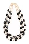 Paisley Pop_Black Pearl Layered Stone Necklace _Online_at_Aza_Fashions