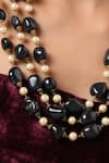 Shop_Paisley Pop_Black Pearl Layered Stone Necklace _Online_at_Aza_Fashions