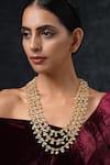 Buy_Paisley Pop_Gold Plated Pearl Embellished Layered Necklace _at_Aza_Fashions