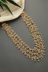 Shop_Paisley Pop_Gold Plated Pearl Embellished Layered Necklace _at_Aza_Fashions