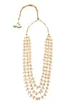 Paisley Pop_Gold Plated Pearl Embellished Layered Necklace _Online_at_Aza_Fashions