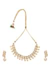 Buy_Paisley Pop_Gold Plated Pearl Kundan Embellished Necklace Set _Online_at_Aza_Fashions