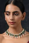 Buy_Paisley Pop_Green Kundan And Stone Embellished Necklace _at_Aza_Fashions