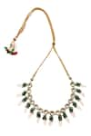 Buy_Paisley Pop_Green Kundan And Stone Embellished Necklace _Online_at_Aza_Fashions