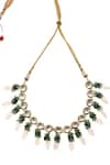 Shop_Paisley Pop_Green Kundan And Stone Embellished Necklace _Online_at_Aza_Fashions