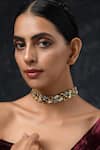 Buy_Paisley Pop_Multi Color Kundan Navrattan Choker Necklace _at_Aza_Fashions