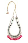 Buy_Paisley Pop_Multi Color Kundan Layered Contrast Stone Dangler Necklace _Online_at_Aza_Fashions