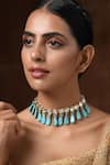 Buy_Paisley Pop_Blue Kundan Ravya Tribal Choker _at_Aza_Fashions