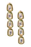 Buy_Paisley Pop_Gold Plated Kundan Work Earrings _Online_at_Aza_Fashions