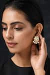 Buy_Paisley Pop_Gold Plated Kundan Floral Carved Studs _at_Aza_Fashions