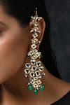 Shop_Paisley Pop_Green Kundan Embellished Dangler Earrings _Online_at_Aza_Fashions