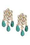 Buy_Paisley Pop_Green Kundan Handcrafted Earrings _Online_at_Aza_Fashions