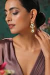 Buy_Paisley Pop_Gold Plated Kundan Khusha Floral Earrings _Online_at_Aza_Fashions