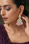 Buy_Paisley Pop_Pink Kundan Pragati Floral Earrings _Online_at_Aza_Fashions