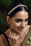 Buy_Paisley Pop_Green Kundan Pearl String Headband _at_Aza_Fashions