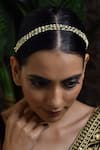 Paisley Pop_Green Kundan Pearl String Headband _Online_at_Aza_Fashions