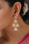 Buy_Paisley Pop_Gold Plated Kundan Cutwork Dangler Earrings _Online_at_Aza_Fashions