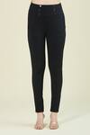 Buy_Naintara Bajaj_Black Nr Roma Solid Fitted Jegging_Online_at_Aza_Fashions