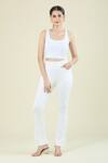 Buy_Naintara Bajaj_White Nr Roma Straight Solid Jegging_at_Aza_Fashions