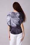 Shop_Scarlet Sage_Grey Polyester Embroidery High Neck Darell Floral Motif Top_at_Aza_Fashions