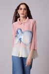 Shop_Scarlet Sage_Pink 100% Polyester Floral Collar Edith Detailed Shirt _Online_at_Aza_Fashions