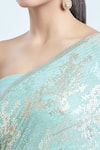 Shop_Nakul Sen_Blue 100% Silk Chiffon Embellished Sequins Saree With Unstitched Blouse Piece _Online_at_Aza_Fashions