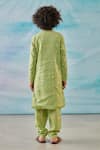 Shop_CUTE COUTURE_Green Cotton Silk Lurex Embroidery Floral Kurta With Salwar _at_Aza_Fashions