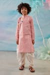 Buy_CUTE COUTURE_Pink Kurta Cotton Silk Lurex Embroidery Floral With Patiala _at_Aza_Fashions