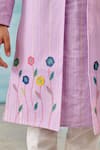 Buy_CUTE COUTURE_Purple Kurta And Bundi Cotton Silk Lurex Embroidery Floral Long & Churidar Set _Online_at_Aza_Fashions