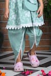 Buy_APRICOTKIDS_Green Cotton Embroidered Thraed Thread Peplum Kurta Dhoti Pant Set _Online_at_Aza_Fashions