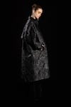 Rara Avis_Black Viscose Collared Pocketed Long Trench Coat _Online_at_Aza_Fashions