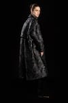 Buy_Rara Avis_Black Viscose Collared Pocketed Long Trench Coat _Online_at_Aza_Fashions