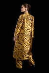 Shop_Rara Avis_Gold Polyester Tiger Open Sand Dunes Overlay Jacket _at_Aza_Fashions