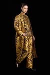 Buy_Rara Avis_Gold Polyester Tiger Open Sand Dunes Overlay Jacket _Online_at_Aza_Fashions