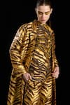 Shop_Rara Avis_Gold Polyester Tiger Open Sand Dunes Overlay Jacket _Online_at_Aza_Fashions