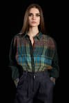Buy_Rara Avis_Multi Color Cotton Print Checks Collar Indus Drawback Yoke Shirt _at_Aza_Fashions