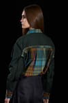Shop_Rara Avis_Multi Color Cotton Print Checks Collar Indus Drawback Yoke Shirt _at_Aza_Fashions