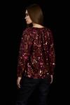 Shop_Rara Avis_Maroon Viscose Embroidery Sequins V-neck Full Sleeve Top_at_Aza_Fashions
