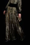 Rara Avis_Black Viscose Lurex Woven Palm Trees Skirt _Online_at_Aza_Fashions