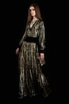 Buy_Rara Avis_Black Viscose Lurex Woven Palm Trees Skirt _Online_at_Aza_Fashions