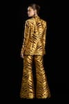 Shop_Rara Avis_Gold Polyester Woven The Sand Dunes Flared Pant _at_Aza_Fashions