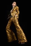 Shop_Rara Avis_Gold Polyester Woven The Sand Dunes Flared Pant _Online_at_Aza_Fashions